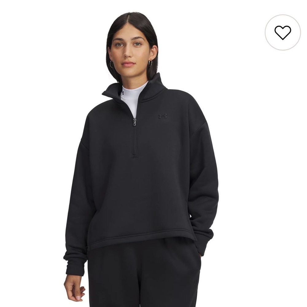 Under Armour Black Women's Half-Zip Fleece Pullover Sweatshirt